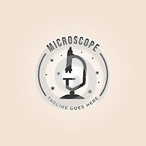 silhouette microscope for science experiment logo vector illustration design