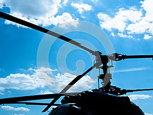 Silhouette of military helicopter