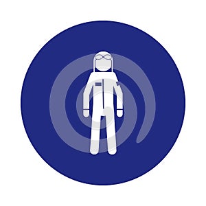 silhouette of military pilot icon in badge style. One of Special services collection icon can be used for UI, UX