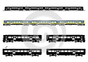 Silhouette of a modern electric train.