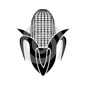 Silhouette monochrome with corn vegetable