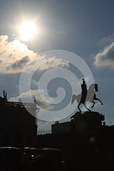 Silhouette of the monument to Nicholas the First