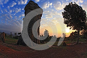 Silhouette of Mor Hin Khao, Thailand stonehenge