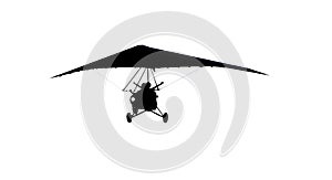 Silhouette of moto hang glider
