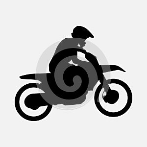 silhouette of a motocross rider isolated on white background. graphic vector illustration.