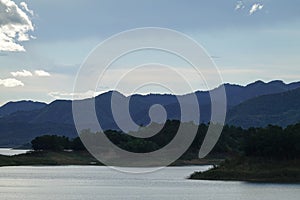 Silhouette of mountain at Keng Krachan national park in Petchburi province