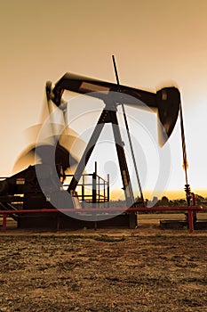 Silhouette Moving Oil Pump Jack