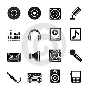 Silhouette Music and sound icons