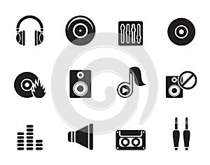 Silhouette Music and sound icons