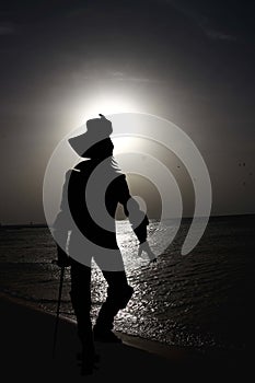 Silhouette of musketeer