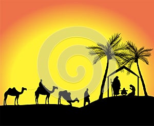 Silhouette of the nativity scene