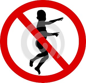 Silhouette No jump sign