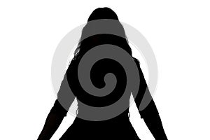 Silhouette of noname woman photo