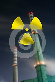 Silhouette of Nuclear Power Plan