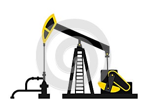 Silhouette of oil derrick isolated on a white background. photo