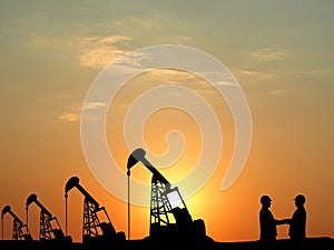 silhouette of oil pump oil rig machine for petroleum energy industrial