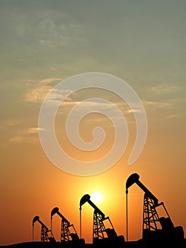 silhouette of oil pump oil rig machine for petroleum energy industrial