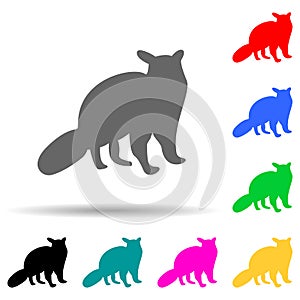 silhouette of opossum multi color style icon. Simple glyph, flat vector of zoo icons for ui and ux, website or mobile application