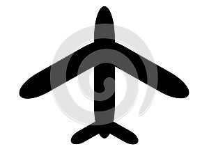 silhouette outline shape of a large military transport or airline airplane