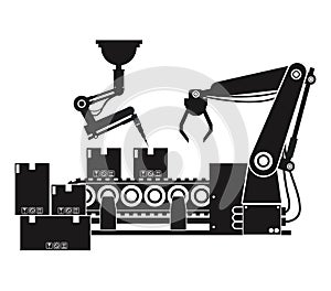 Silhouette packing box automated robotic production line