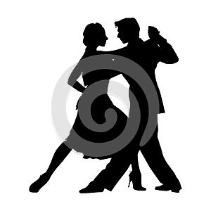 Silhouette of a pair of dancers, ballroom and sports dances