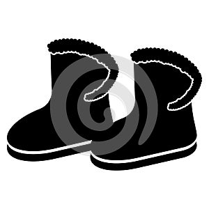 Winter boots silhouette