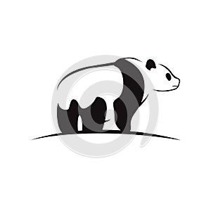 silhouette of panda bear logo design vector. icon panda animal Logotype concept