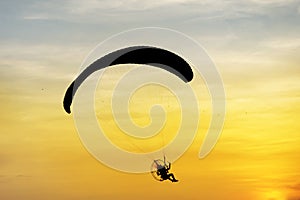 Silhouette of para motor