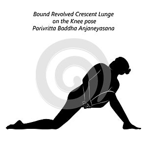 Silhouette of Parivritta Baddha Anjaneyasana