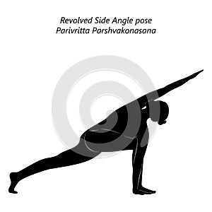 Silhouette of Parivritta Parshvakonasana