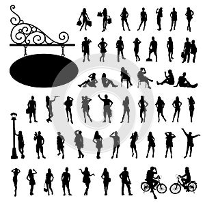 Silhouette people bodily movement collections