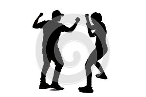 Silhouette of People Fighting or Arguing