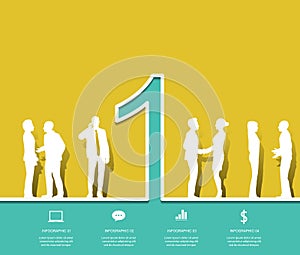 Silhouette people number 1 Design on yellow background