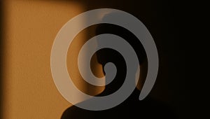 SILHOUETTE OF A PERSON AGAINST A WARM photo