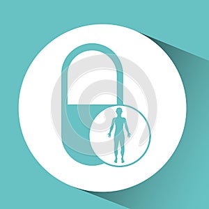 Silhouette person medical capsule icon design