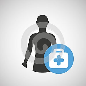 Silhouette person medical first aid icon design