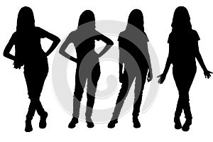 silhouette person standing posture model isolated on white background vector image mocup photo
