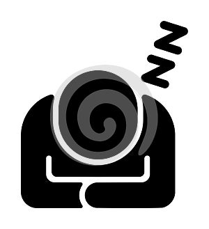 Silhouette person vector icon illustration  | snooze, doze photo