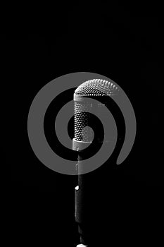 Silhouette Photo Of Microphone In Studio