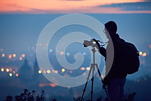 Silhouette of the photographer