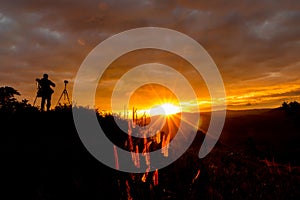 Silhouette of photographer