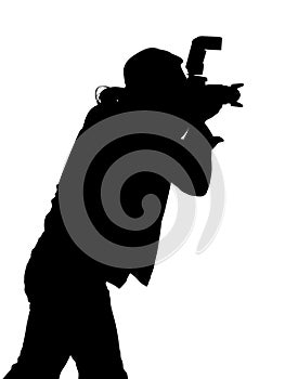 Silhouette photographer with clipping path