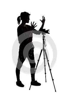 Silhouette of a Photographer Looking Upset