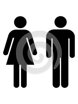 Silhouette picture of Male and Female Bathroom Symbols