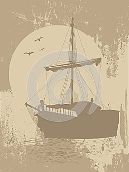 Silhouette of the pirate ship