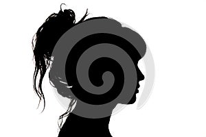 Silhouette of beautiful profile of woman face concept beauty and fashion