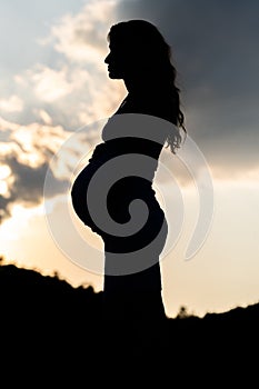 Silhouette of pregnant woman