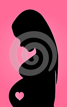 Silhouette of pregnant woman