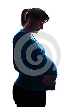 Silhouette of pregnant woman