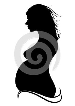 Silhouette of the pregnant woman